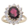 9ct Yellow Gold Garnet And Cubic Zirconia Cluster Ring