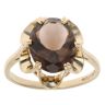 9ct Yellow Gold Smoky Quartz Single Stone Ring