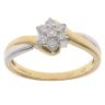 18ct Yellow And White Gold 0.25ct Brilliant Cut Diamond Cluster Twist Ring