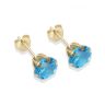 9ct yellow gold 6mm blue CZ stud Earrings