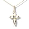 9ct Yellow Gold Crystal Cross Pendant And 16" Chain