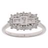 18ct White Gold 0.50ct Brilliant And Baguette Cut Diamond Cluster Ring