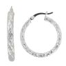 Silver Diamond Cut Hoop Earrings by Icesia