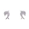Silver Cubic Zirconia Dolphin Stud Earrings by Icesia