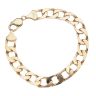 9ct Yellow Gold Curb Square Bracelet 8"