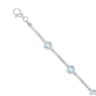 9ct White Gold Blue Topaz Bracelet 7"