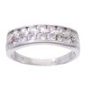 9ct White Gold Cubic Zirconia Two Row Ring