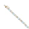 9ct Yellow Gold 0.10ct Diamond and Blue Topaz Bracelet 7"