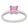 9ct White Gold Pink Cubic Zirconia Single Stone Ring