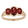 9ct Yellow Gold Three Stone Garnet Ring