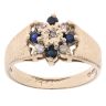 9ct Yellow Gold 0.10ct Sapphire Cluster Diamond Ring