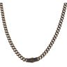 14ct Yellow Gold Monaco Classic Black Pave Lock Curb Chain 20"