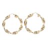 14ct Yellow Gold Greek Key Twist Hoop Earrings