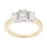 14ct Yellow Gold 1.15ct Oval Cut Diamond Trilogy Ring