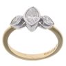 18ct Yellow Gold 1.05ct Marquise Cut Diamond Trilogy Ring