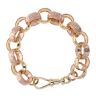 9ct Yellow And Rose Gold Patterned And Plain Belcher Bracelet 9.5"