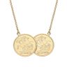 18ct Yellow ﻿Gold on Sterling Silver Double Sovereign Coin George & Dragon Necklace