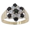 9ct Yellow Gold Sapphire And Cubic Zirconia Cluster Ring
