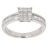 18ct White Gold 0.75ct Princess And Baguette Cut Diamond Cluster Ring