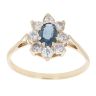 9ct Yellow Gold Sapphire And Cubic Zirconia Cluster Ring
