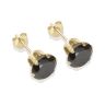 9ct yellow gold 7mm black CZ stud Earrings