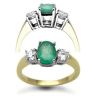 18 Carat Yellow Gold 3 Stone Diamond-48pt Emerald-1.20ct Ring