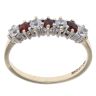 9ct Yellow Gold Garnet And Cubic Zirconia Half Eternity Ring