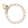9ct Yellow Gold Heart Lock Charm Bracelet 7"