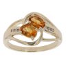 9ct Yellow Gold 0.05ct Diamond and Citrine Two Stone Ring