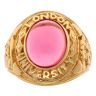 Silver Gold Plated Red Gemstone College Ring