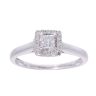 9ct White Gold Square 0.33ct Diamond Cluster Ring
