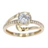 9ct Yellow Gold Cubic Zirconia Solitaire Twist Ring
