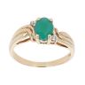 9ct Yellow Gold Cubic Zirconia And Green Gemstone Ring