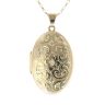 9ct Yellow Gold Patterned Locket Pendant and Chain 18"