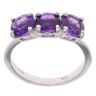 18ct White Gold Three Stone Amethyst Ring