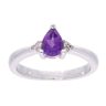 9ct White Gold Amethyst and Diamond Pear Ring