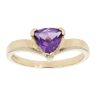 9ct Yellow Gold Triangular Created Amethyst Ring