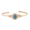 9ct Yellow Gold 0.02ct Diamond And Blue Topaz Bangle