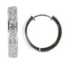 Silver Cubic Zirconia Hoop Earrings by Icesia