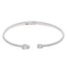 18ct White Gold 0.70ct Brilliant And Baguette Cut Diamond Torque Bangle