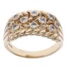 9ct Yellow Gold Cubic Zirconia Three Row Keeper Ring