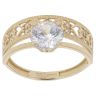 14ct Yellow Gold Cubic Zirconia Solitaire Ring