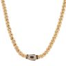 14ct Yellow Gold Monaco Classic Loop Alternate Pave Lock Chain 18"