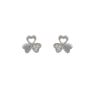 Sterling Silver Cubic Zirconia Clover Stud Earrings