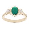 9ct Yellow Gold Green Gemstone And Cubic Zirconia Ring