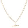 9ct Yellow Gold Curb T-Bar Chain 18"