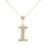 9ct Yellow Gold Letter I Pendant And Chain 18"