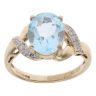 9ct Yellow Gold 0.05ct Diamond And Blue Topaz Solitaire Ring