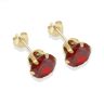 9ct yellow gold 7mm red CZ stud Earrings