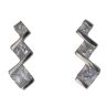 Silver Cubic Zirconia Three Stone Drop Earrings By Icesia